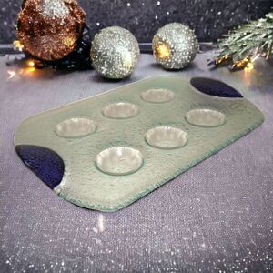 Dansk Spectra Cordial Glass Tray Only Replacement Piece Part Recycled Fused. Con